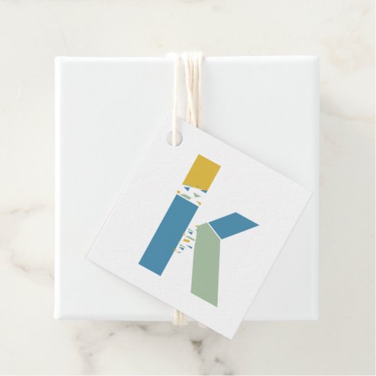 Moderne Abstracte Letter K Monogram op maat Bedankjes Labels (In situ)