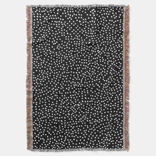 Moderne Abstracte Leuke Polka Dot Zwart-wit Deken (Voorkant Verticaal)