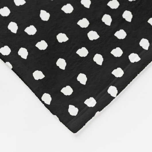 Moderne Abstracte Leuke Polka Dot Zwart-wit Fleece Deken (Hoek)