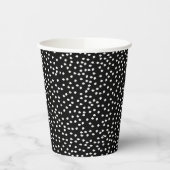 Moderne Abstracte Leuke Polka Dot Zwart-wit Papieren Bekers (Links)