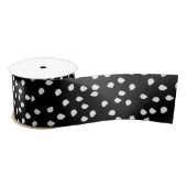 Moderne Abstracte Leuke Polka Dot Zwart-wit Satijnen Lint (Spoel)
