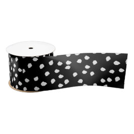 Moderne Abstracte Leuke Polka Dot Zwart-wit Satijnen Lint