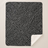Moderne Abstracte Leuke Polka Dot Zwart-wit Sherpa Deken (Voorkant)