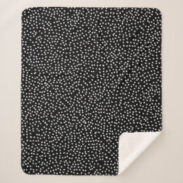 Moderne Abstracte Leuke Polka Dot Zwart-wit Sherpa Deken
