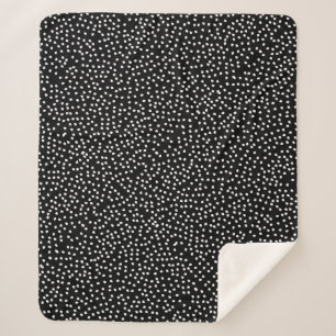 Moderne Abstracte Leuke Polka Dot Zwart-wit Sherpa Deken