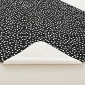 Moderne Abstracte Leuke Polka Dot Zwart-wit Sherpa Deken (3/4)