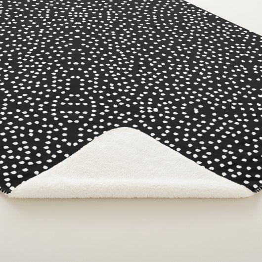 Moderne Abstracte Leuke Polka Dot Zwart-wit Sherpa Deken (3/4)