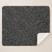 Moderne Abstracte Leuke Polka Dot Zwart-wit Sherpa Deken (Voorkant (horizontaal))