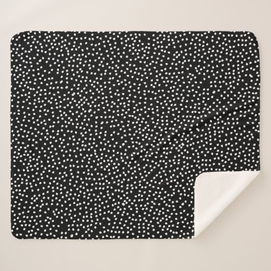 Moderne Abstracte Leuke Polka Dot Zwart-wit Sherpa Deken (Voorkant (horizontaal))