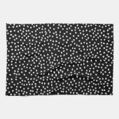 Moderne Abstracte Leuke Polka Dot Zwart-wit Theedoek (Horizontaal)