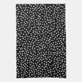 Moderne Abstracte Leuke Polka Dot Zwart-wit Theedoek (Verticaal)
