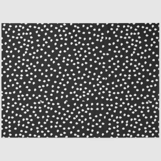 Moderne Abstracte Leuke Polka Dot Zwart-wit Tissuepapier (Voorkant)