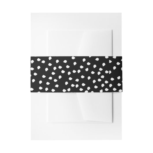 Moderne Abstracte Leuke Polka Dot Zwart-wit Uitnodigingen Wikkel (Voorkant Voorbeeld)