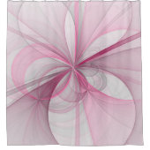 Moderne Abstracte Licht Roze Grijs Fractale Ontwer Douchegordijn (Voorkant)