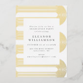Moderne Abstracte lijn Art Afstuderen Gold Folie Uitnodiging (Voorkant)