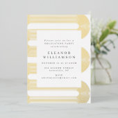 Moderne Abstracte lijn Art Afstuderen Gold Folie Uitnodiging (Staand Voorkant)