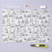 Moderne Abstracte lijn kunst feminist Tissuepapier (Craft)