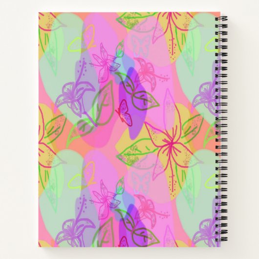 Moderne Abstracte lijn Notitieboek (Achterkant)