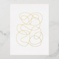 Moderne Abstracte lijn Trekking Gold Foil Briefkaa