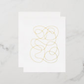Moderne Abstracte lijn Trekking Gold Foil Briefkaa Folie Uitnodiging Briefkaart (Voorkant / Achterkant)