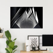Moderne Abstracte Lijnen 3D Architectuur Poster (Thuiskantoor)
