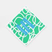 Moderne Abstracte Lijnen Groen Leuke Verjaardag Cu Servet (Hoek)