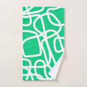 Moderne Abstracte lijnen Groene Witte Stomme Whims Bad Handdoek (Handdoek)