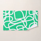 Moderne Abstracte lijnen Groene Witte Stomme Whims Bad Handdoek (Handdoek)