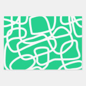 Moderne Abstracte lijnen Groene Witte Stomme Whims Inpakpapier Vel (Voorkant)