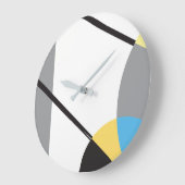 Moderne Abstracte lijnen met blauwgeel zwart Grote Klok (Hoek)