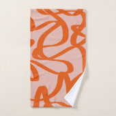 Moderne Abstracte lijnen, perzikkleurig en verbran Bad Handdoek (Handdoek)