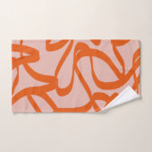 Moderne Abstracte lijnen, perzikkleurig en verbran Bad Handdoek (Handdoek)