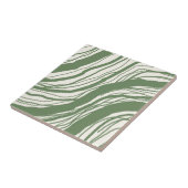 Moderne Abstracte lijnen Sage Green White Tegeltje (Zijkant)