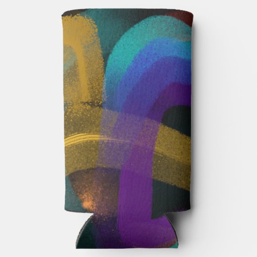 Moderne Abstracte lijnen Seltzer Blikjeskoeler (Achterkant)