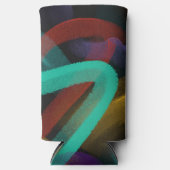 Moderne Abstracte lijnen Seltzer Blikjeskoeler (Voorkant)
