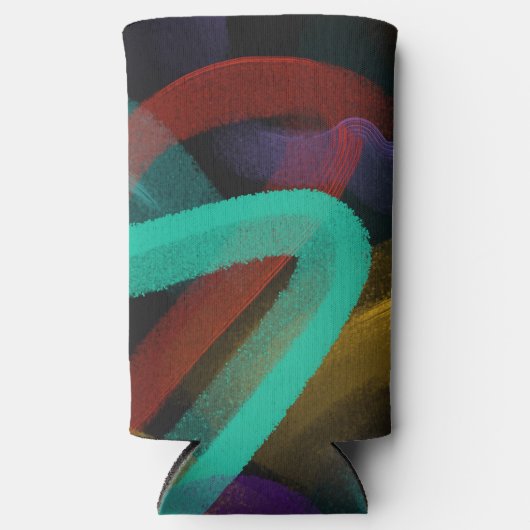 Moderne Abstracte lijnen Seltzer Blikjeskoeler (Voorkant)