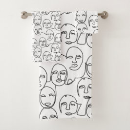 Moderne Abstracte lijnen tegenover doorlopende lij Bad Handdoek