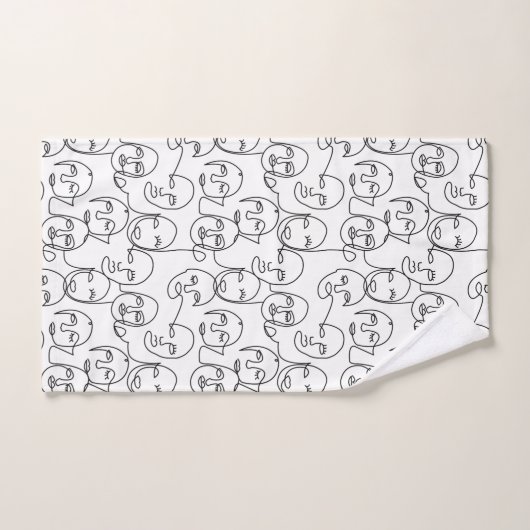 Moderne Abstracte lijnen tegenover doorlopende lij Bad Handdoek (Handdoek)