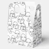 Moderne Abstracte lijnen tegenover doorlopende lij Bedankdoosjes (Geopend)