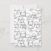 Moderne Abstracte lijnen tegenover doorlopende lij Bedankkaart (Achterkant)