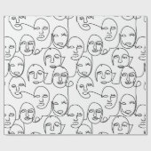 Moderne Abstracte lijnen tegenover doorlopende lij Cadeaupapier (Vlak)