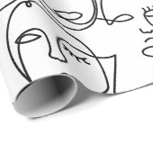 Moderne Abstracte lijnen tegenover doorlopende lij Cadeaupapier (Rol Hoek)