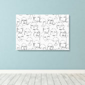 Moderne Abstracte lijnen tegenover doorlopende lij Canvas Afdruk (Insitu (Houten vloer))