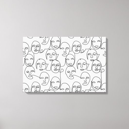 Moderne Abstracte lijnen tegenover doorlopende lij Canvas Afdruk (Voorkant)