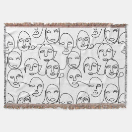 Moderne Abstracte lijnen tegenover doorlopende lij Deken