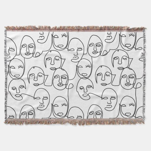 Moderne Abstracte lijnen tegenover doorlopende lij Deken (Voorkant)