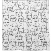 Moderne Abstracte lijnen tegenover doorlopende lij Douchegordijn (Voorkant)