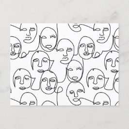 Moderne Abstracte lijnen tegenover doorlopende lij Feestdagenkaart