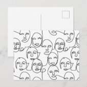 Moderne Abstracte lijnen tegenover doorlopende lij Feestdagenkaart (Voorkant / Achterkant)