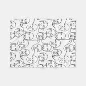 Moderne Abstracte lijnen tegenover doorlopende lij Fleece Deken (Voorkant (Horizontaal))